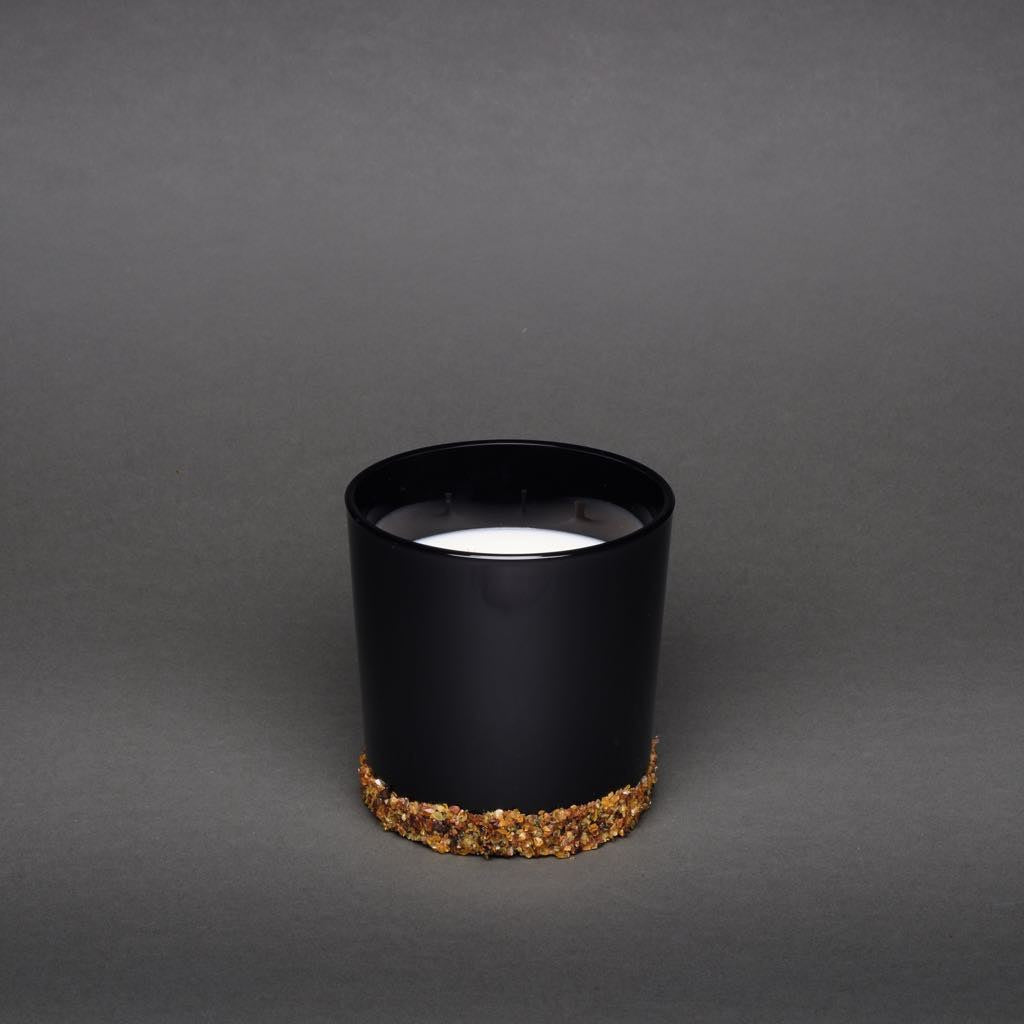 moment black amber line large candle