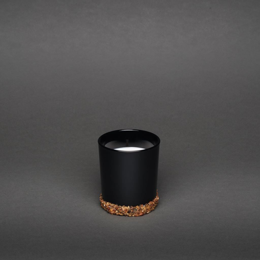 night black amber line medium candle