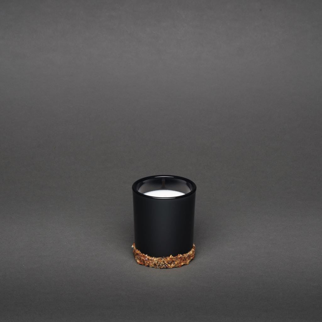 sparkle black amber line large small candle