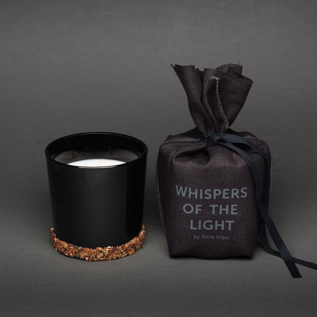 sparkle black amber line large candle