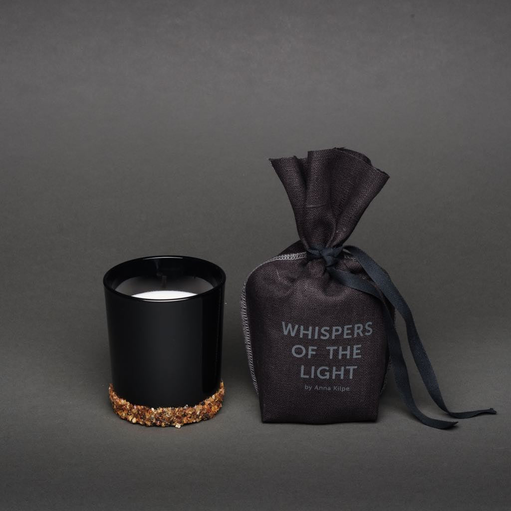 night black amber line medium candle